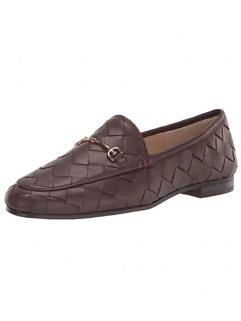 Sam Edelman Loraine Woven Loafer Dark Chocolate Leather Horsebit Size 9M